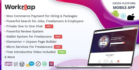 Work reap (v3.4.2) Freelance Marketplace WordPress Theme [Activated*]